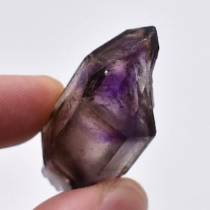 Enhydro Amethyst Crystal Scepter 20.7g from Zambia // African Smoky Phantom Purple Quartz Crystal Point Specimen