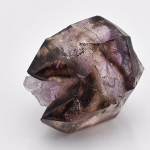 Enhydro Phantom Smoky Amethyst Crystal from Zambia // African Purple Amethyst Quartz Crystal Point Specimen