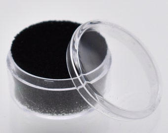 Round Acrylic Gem Jar 1.125&quot; x 0.75&quot; // White or Black Display for Crystal, Mineral, Gemstone display