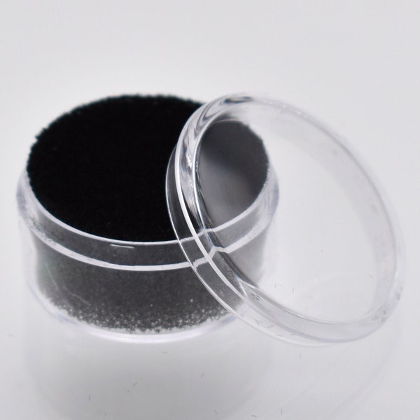 Round Acrylic Gem Jar 1.125" x 0.75" // White or Black Display for Crystal, Mineral, Gemstone display