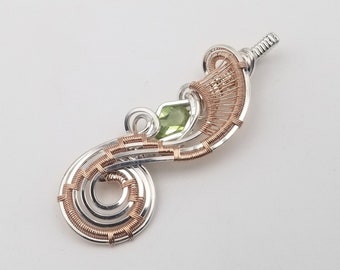 Peridot Custom Wire Wrap Pendant "Dragon Style" // Gold Silver Titanium Heady Gemstone Necklace for Men and Women