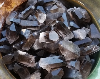 Smoky Quartz Crystal from Minas Gerais, Brazil // Terminated Natural Points for Wire Wrap Jewelry