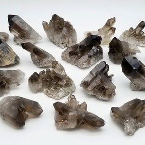 Smoky Quartz Crystal Cluster from Brazil // Terminated Natural Black Crystal Specimens