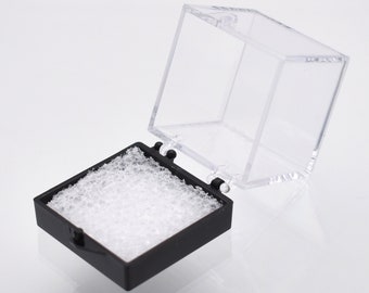 10x Perky Box w/ Tack & Label 1.25" x 1.25" // Thumbnail Box for Crystal, Mineral, Specimen display