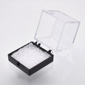 10x Perky Box w/ Tack & Label 1.25&quot; x 1.25&quot; // Thumbnail Box for Crystal, Mineral, Specimen display