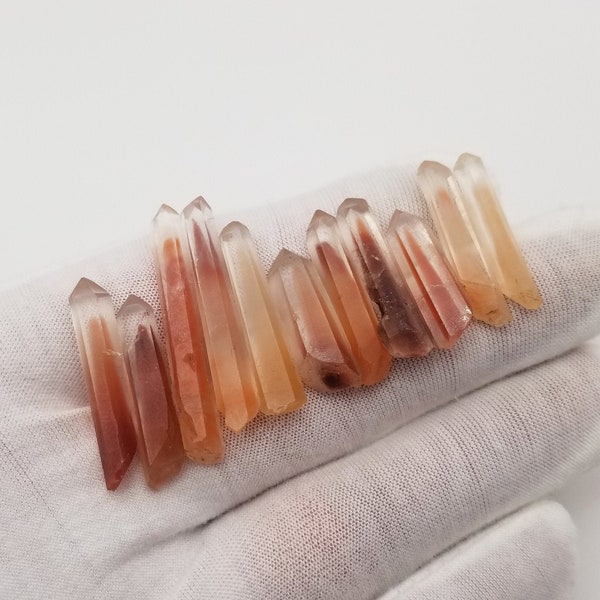 1x Orange Phantom Lemurian Quartz Crystal // 1.5-2.5 Grams each // Madagascar Natural Rare Crystal for Jewelry and Wire Wrapping, Reiki