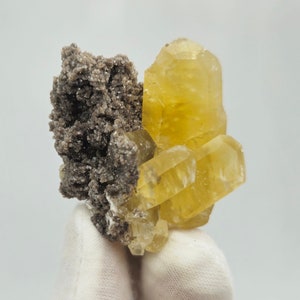 Yellow Calcite Crystal from Sweetwater Mine, Missouri, USA // Rare Aesthetic Mineral Specimen for Display
