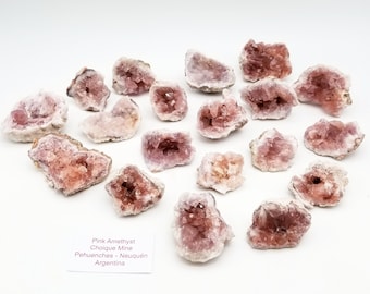 Améthyste rose d’Argentine // Géode de quartz hématisée à quartz rose