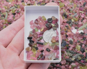 Tourmaline Crystal 10g LOT Pink & Green Watermelon from Nigeria // Watermelon Tourmaline from Africa for Crystal Grids