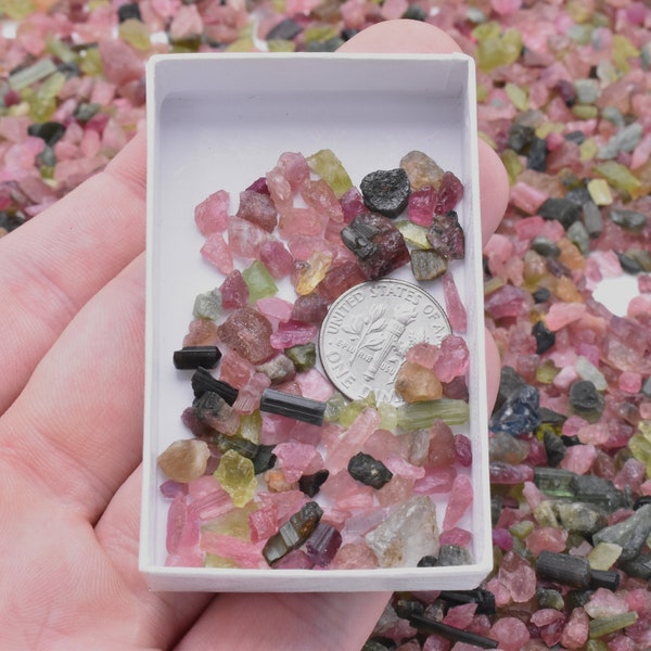 Tourmaline Crystal 10g LOT Pink & Green Watermelon from Nigeria // Watermelon Tourmaline from Africa for Crystal Grids