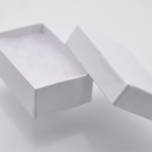 Jewelry Box 2.5&quot; x 1.5&quot; Cotton Filled  // White Box for Jewelry, Crystal, Mineral, Gemstone packaging