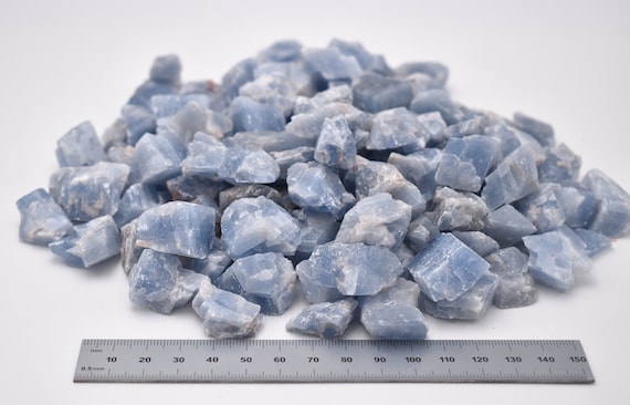 Raw Blue Calcite Crystal // Natural Smooth Calcite Gemstone for Crystal Grids, Reiki, Jewelry and Wire Wrapping