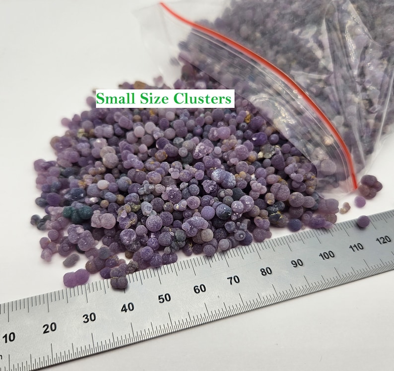 Cluster Ruller Grape Agate Crystals 10g LOT From Indonesia // Chalcedony Bubble Round ...
