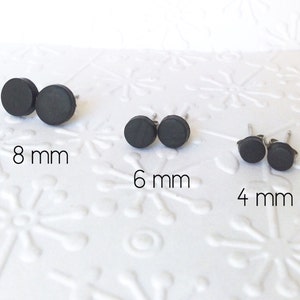 Black studs earrings, matte black earring, earrings for men,unisex, matte black studs, mens studs,round matte black studs, black studs