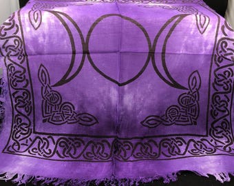 Triple moon altar cloth, altar cloth, wiccan supplies, altar supplies