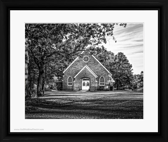 Rustic Church Wall Decor Historical Mcmahan Chapel Print In Etsy