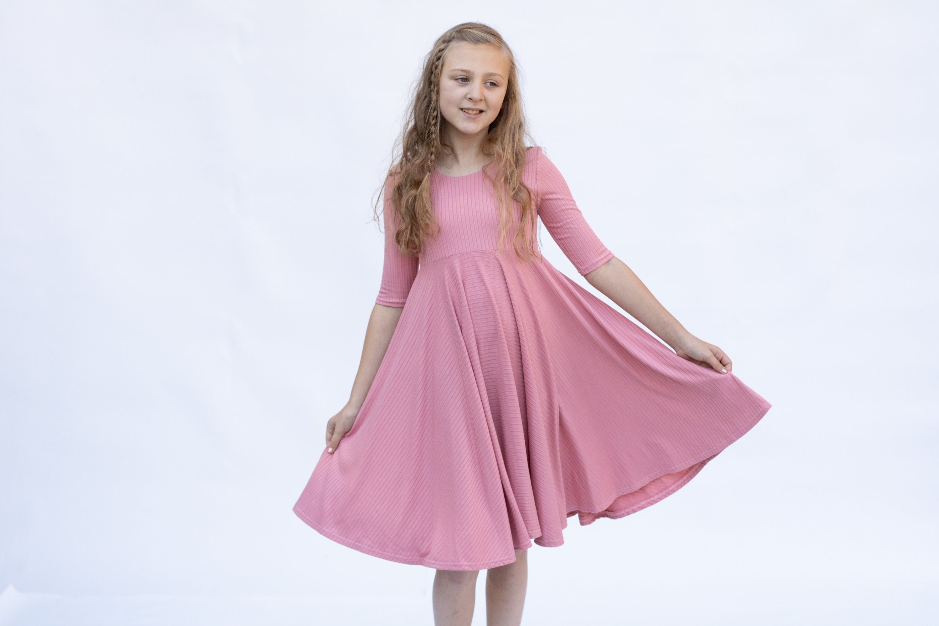 Ribbed Pink Dress - Etsy