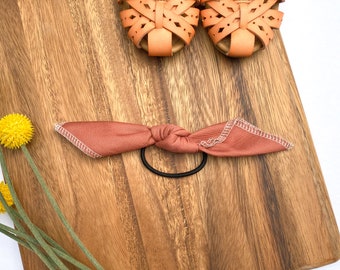 Solid Terracotta Knotted Hair Tie - Girl's Hair Accessory