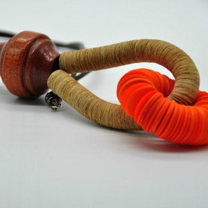 Long Drop Necklace, Orange Statement Necklace, Avant Garde Necklace, Upcycled Jewelry, Paper Necklace, Recycled Necklace, Eco Necklace