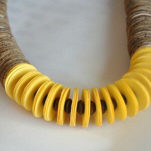 Bohemian Yellow necklace , Unique Neckpiece,