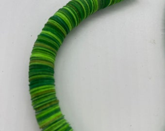 Handcrafted Green Multicolor Paper Necklace - Unique Eco Jewelry