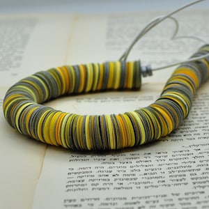 Paper Bead Necklace, Chunky Necklace, Handmade Paper Jewelry, Avant Garde Necklace, Recycled Necklace, Upcycled Necklace, Sustainable