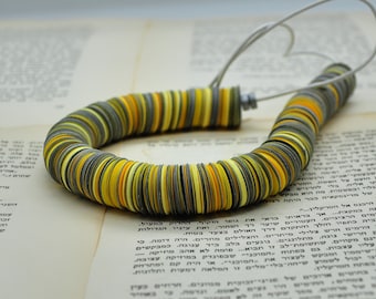 Paper Bead Necklace, Chunky Necklace, Handmade Paper Jewelry, Avant Garde Necklace, Recycled Necklace, Upcycled Necklace, Sustainable