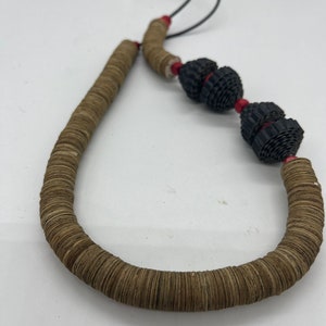 Recycled Book Paper Necklace, Black Paper Bead Jewelry, Eco-Friendly Gift, Literary Jewelry for Book Lovers