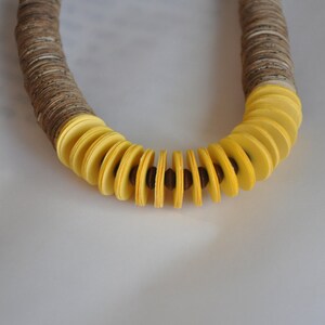 Bohemian Yellow necklace , Unique Neckpiece,