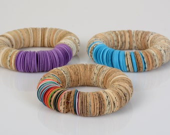 Eco Jewelry: Recycled Book Paper Bracelet with a Splash of Colored Paper