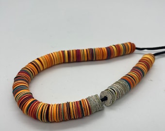 Multicolor Handmade Book Paper Necklace - Unique Accessory Eco-Friendly Jewelry