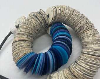 Book Paper Jewelry - Shades of Blue Handcrafted Accessories