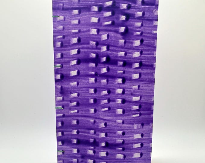 Hand-Painted Violet Grid Pattern Hardcover Sketchbook
