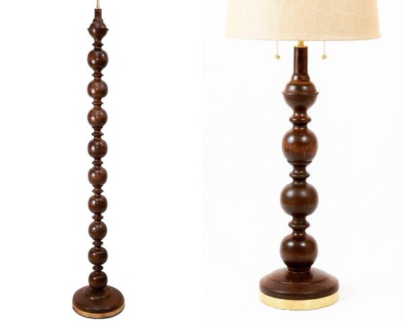 Cherry Floor and Table Lamp Set (2 table lamps, 1 floor lamp), Handmade