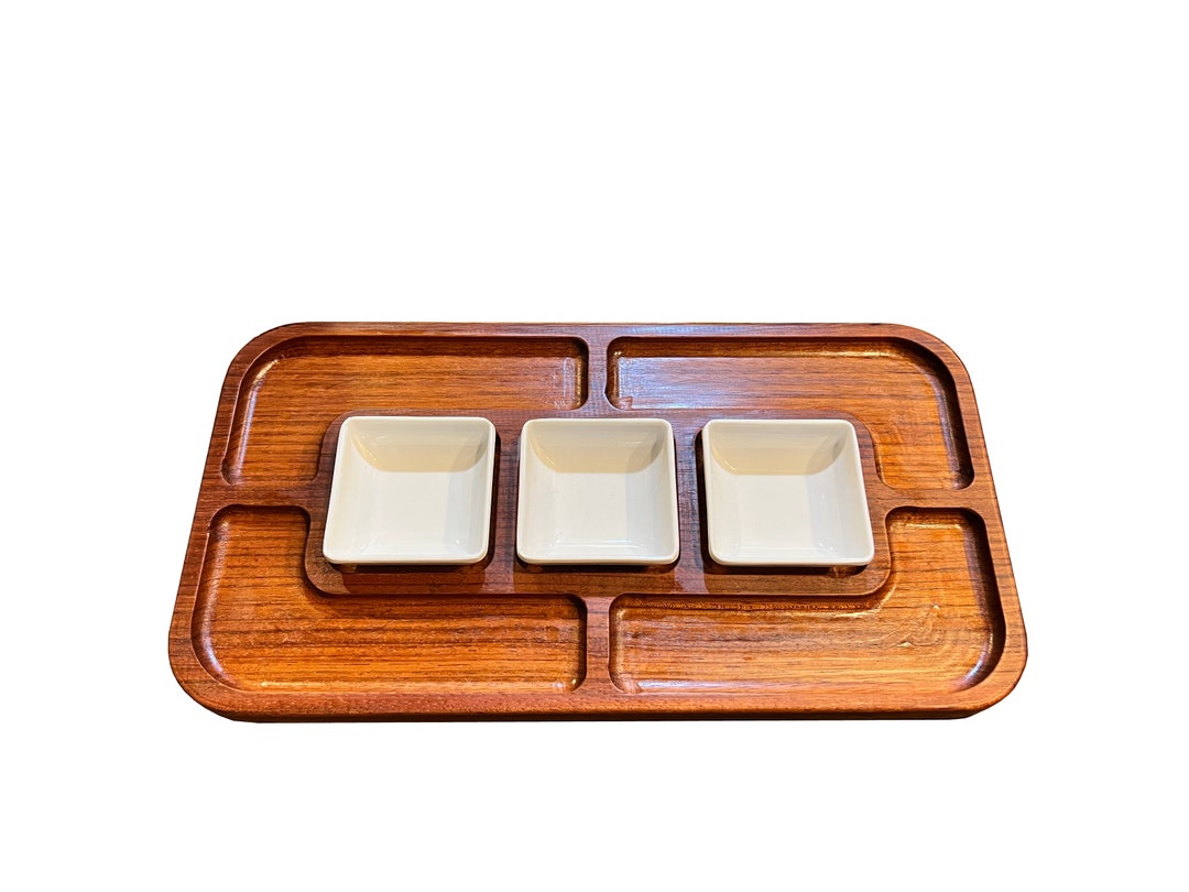 Large Snack Tray Brazilian Cherry White Sauce/dip Dishes Etsy