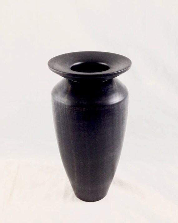 Turned Maple Vase, Black