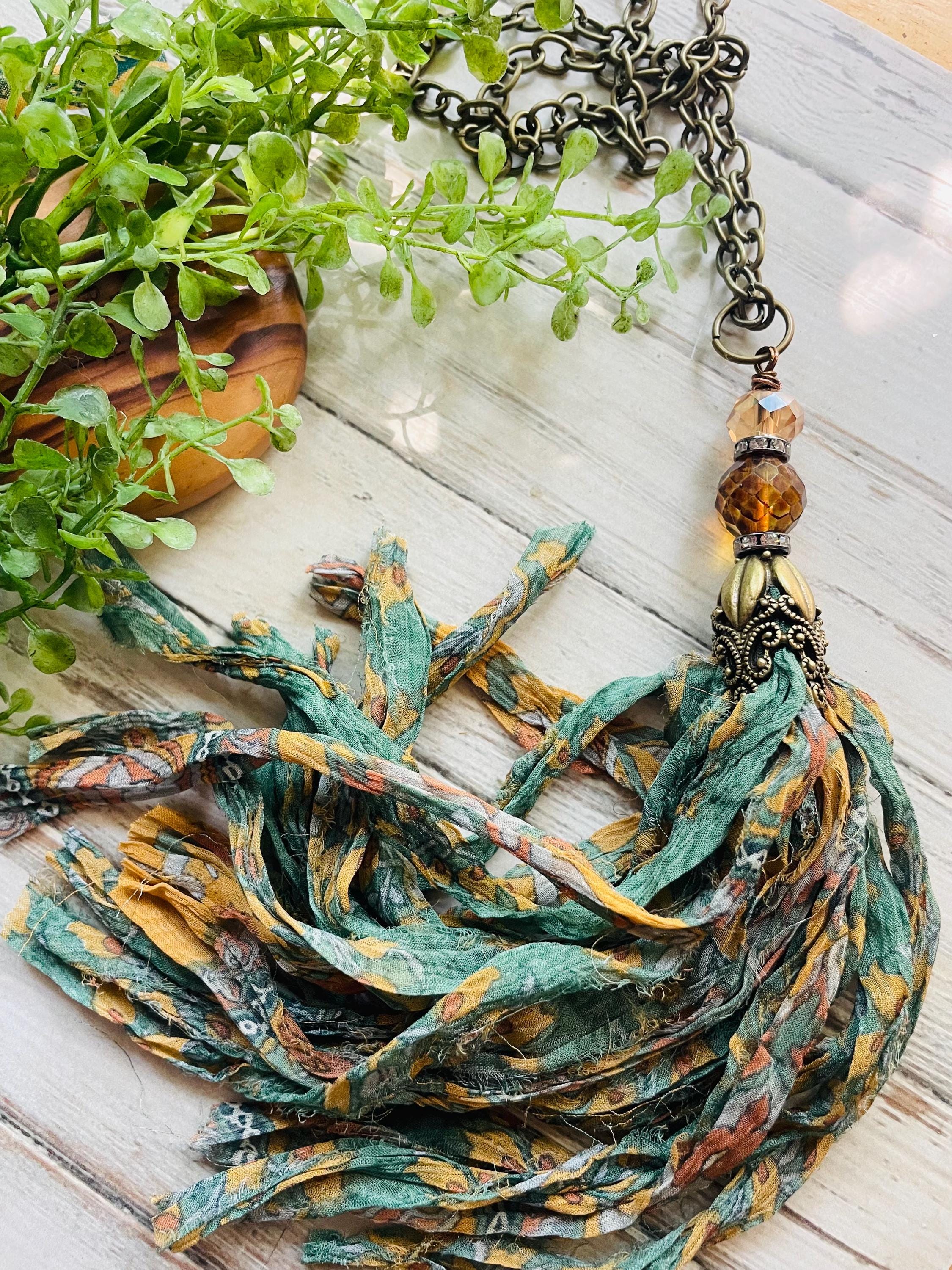 Diy Tassel Sari Silk Tassel Necklace Handmade Fabric Trim Tassel