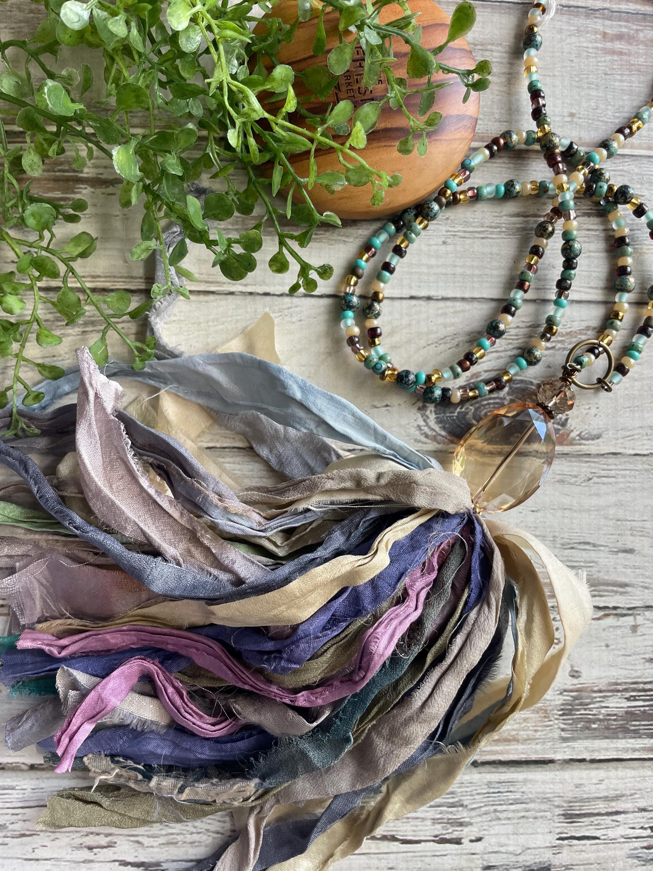 Czech Toho Seed Bead Crystal Sari Silk Tassel/sari Silk Tassel