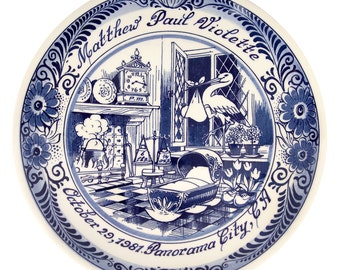 Delft Blue Birthplate