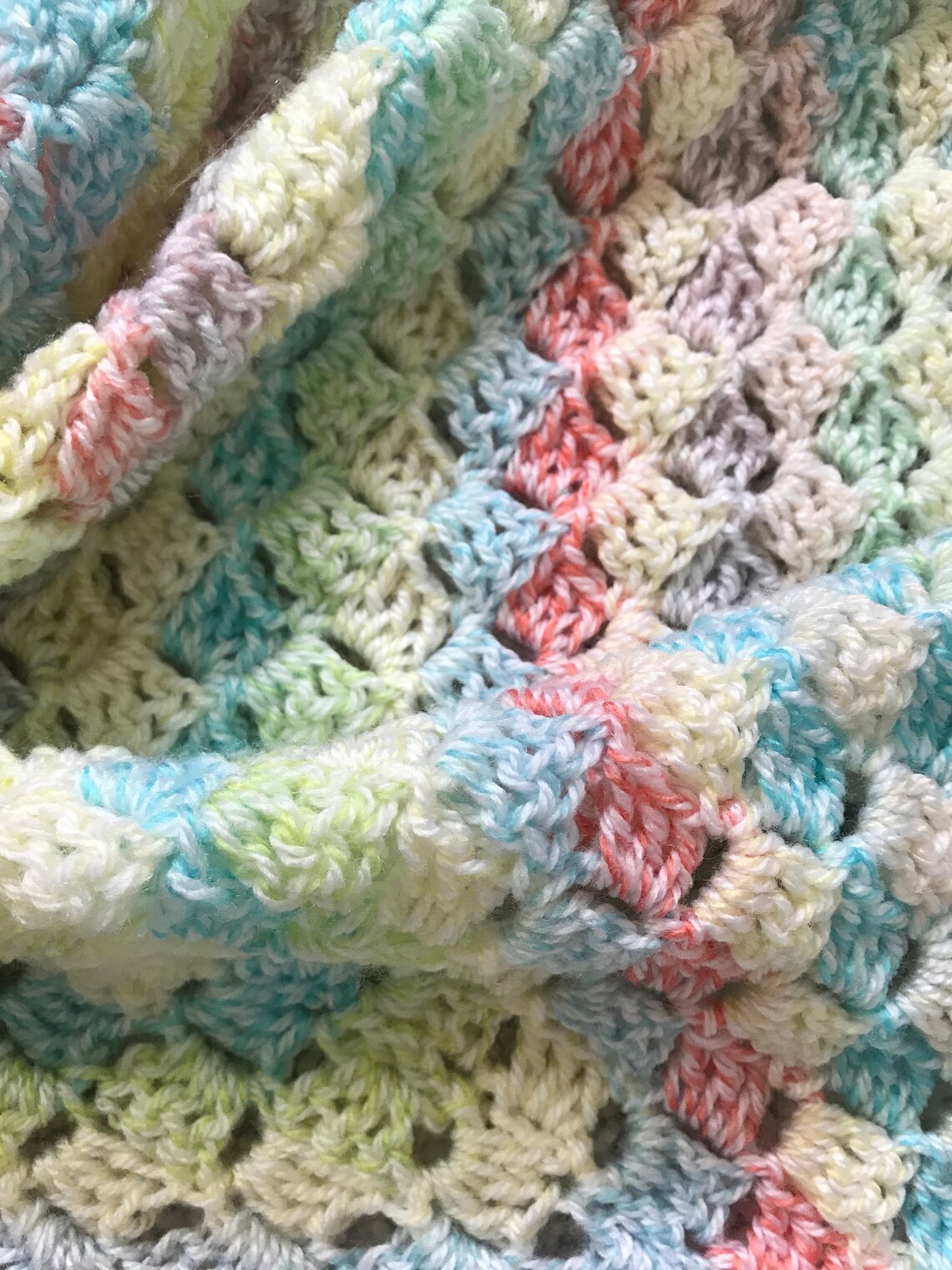 Colorful Gender Neutral Crochet Baby Blanket 30x30 soft | Etsy