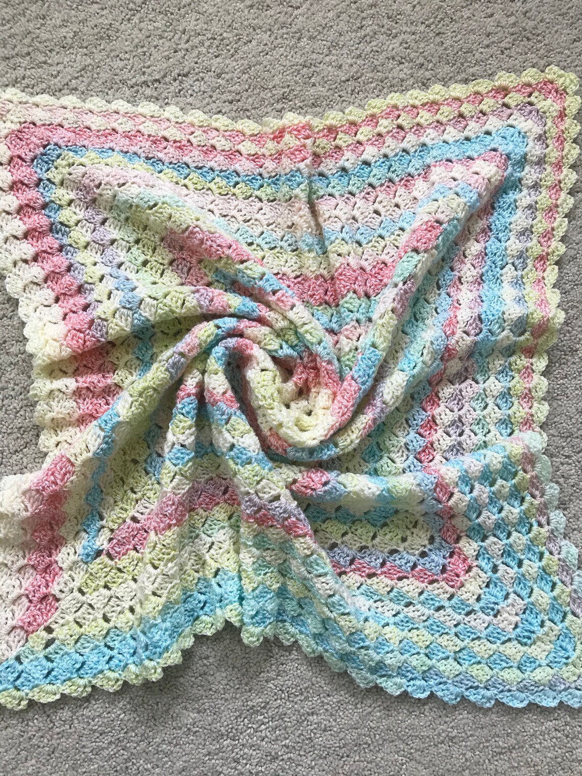 Colorful Gender Neutral Crochet Baby Blanket 30x30 soft | Etsy