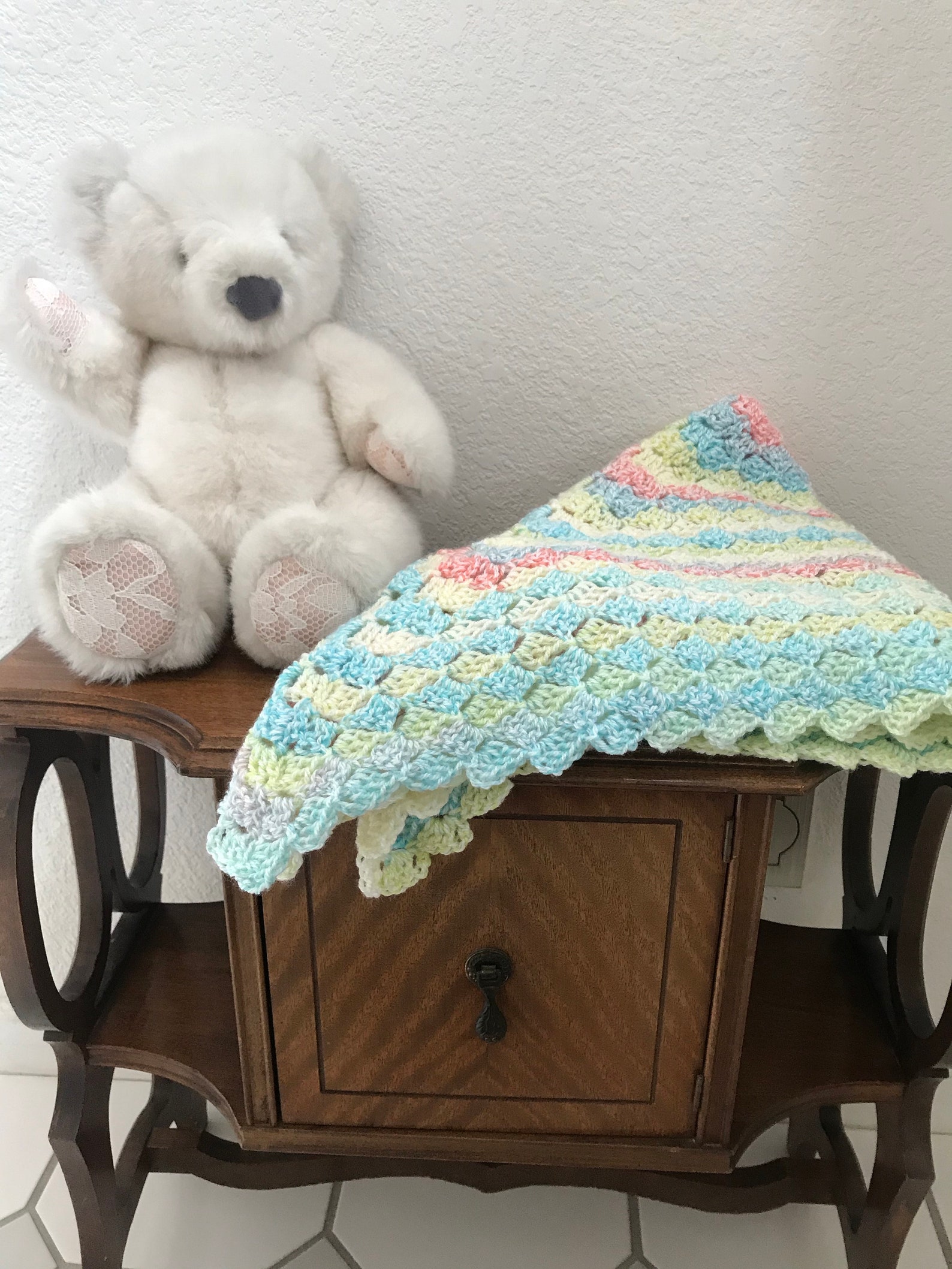 Colorful Gender Neutral Crochet Baby Blanket 30x30 soft Etsy