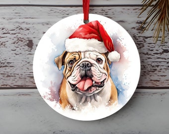 Bulldog Christmas Ornament l English bulldog Ornament l Personalized Pet Ornament l Dog Mom Gift l Pet Parent l Gift for Dog Owner l