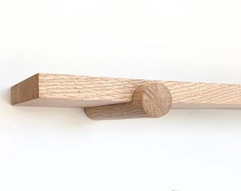 18&quot; Solid Oak Wall Shelf, Natural Finish