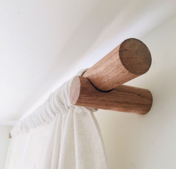 wooden curtain pole