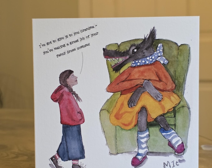 Little Red Hoodie | Any Occasion Blank Card | Mary Carroll Artworks  | Scottish Artist and Illustrator