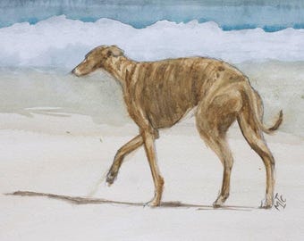 Print | 'Beach Brindle' | Print of Original Watercolour