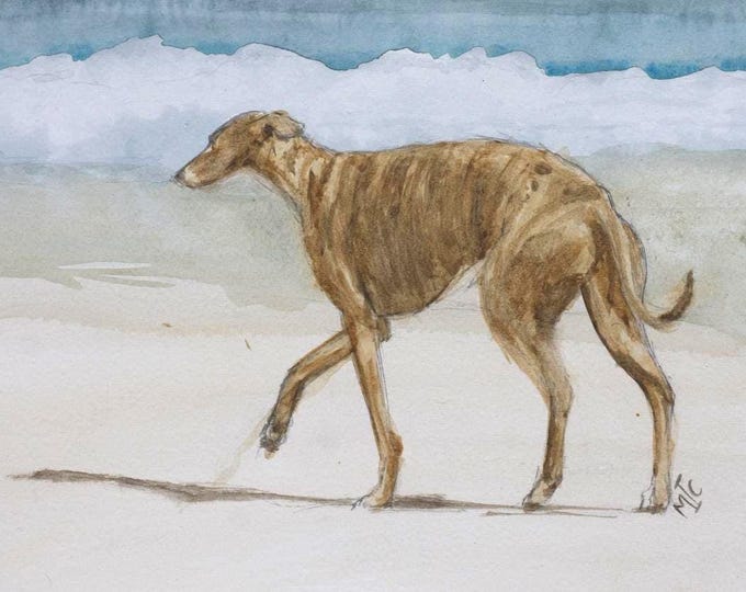Print | 'Beach Brindle' | Print of Original Watercolour