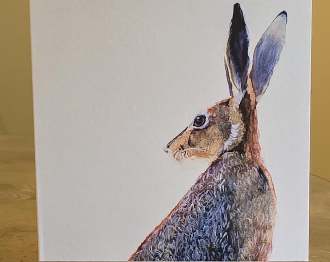 Hare III Card | Any Occasion Blank Card | Mary Carroll Artworks  | Scottish Artist and Illustrator
