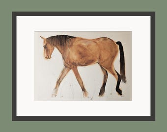 Print | 'Big Horse' | Print of Original Watercolour | Mounted Print